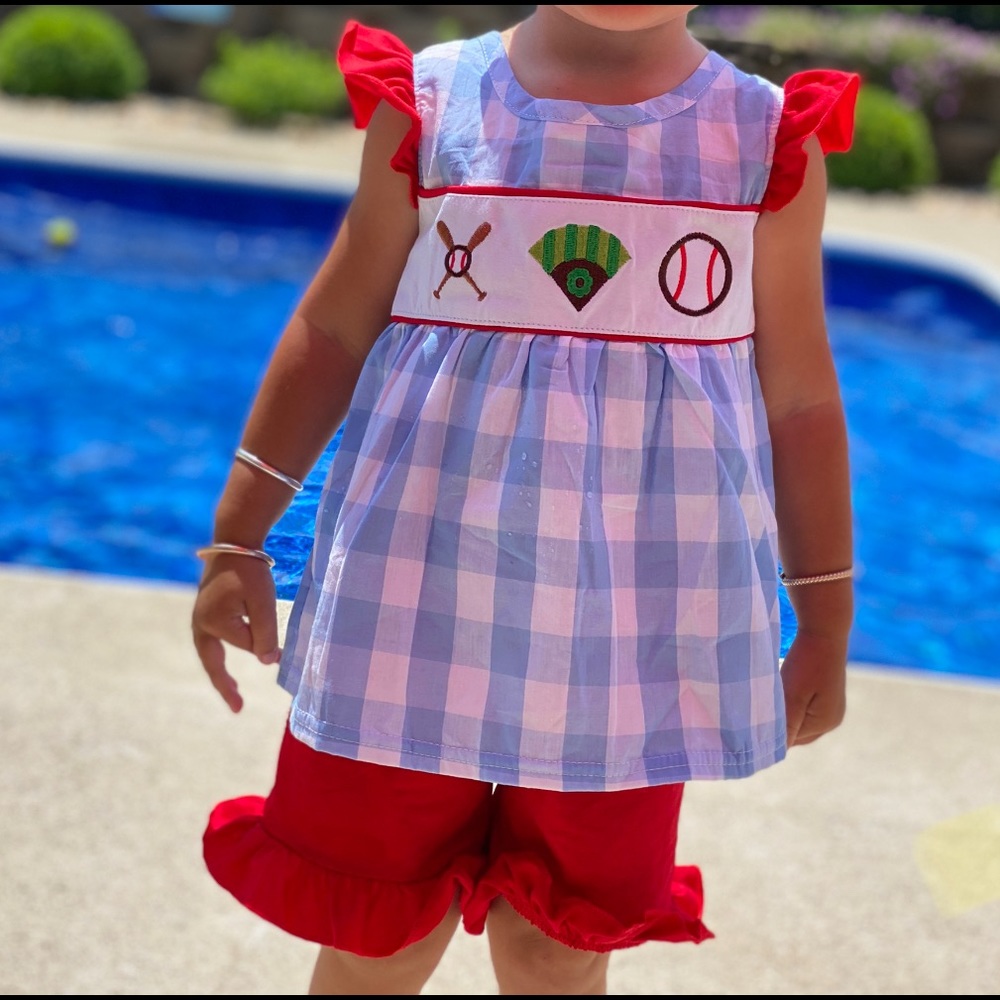 Girls boutique baseball set